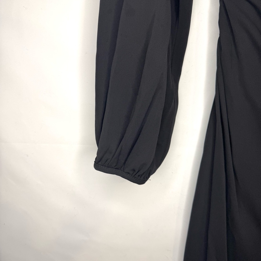 David Meister Black Cold Shoulder Long Sleeve Cocktail Dress Size Medium - Picture 4 of 11